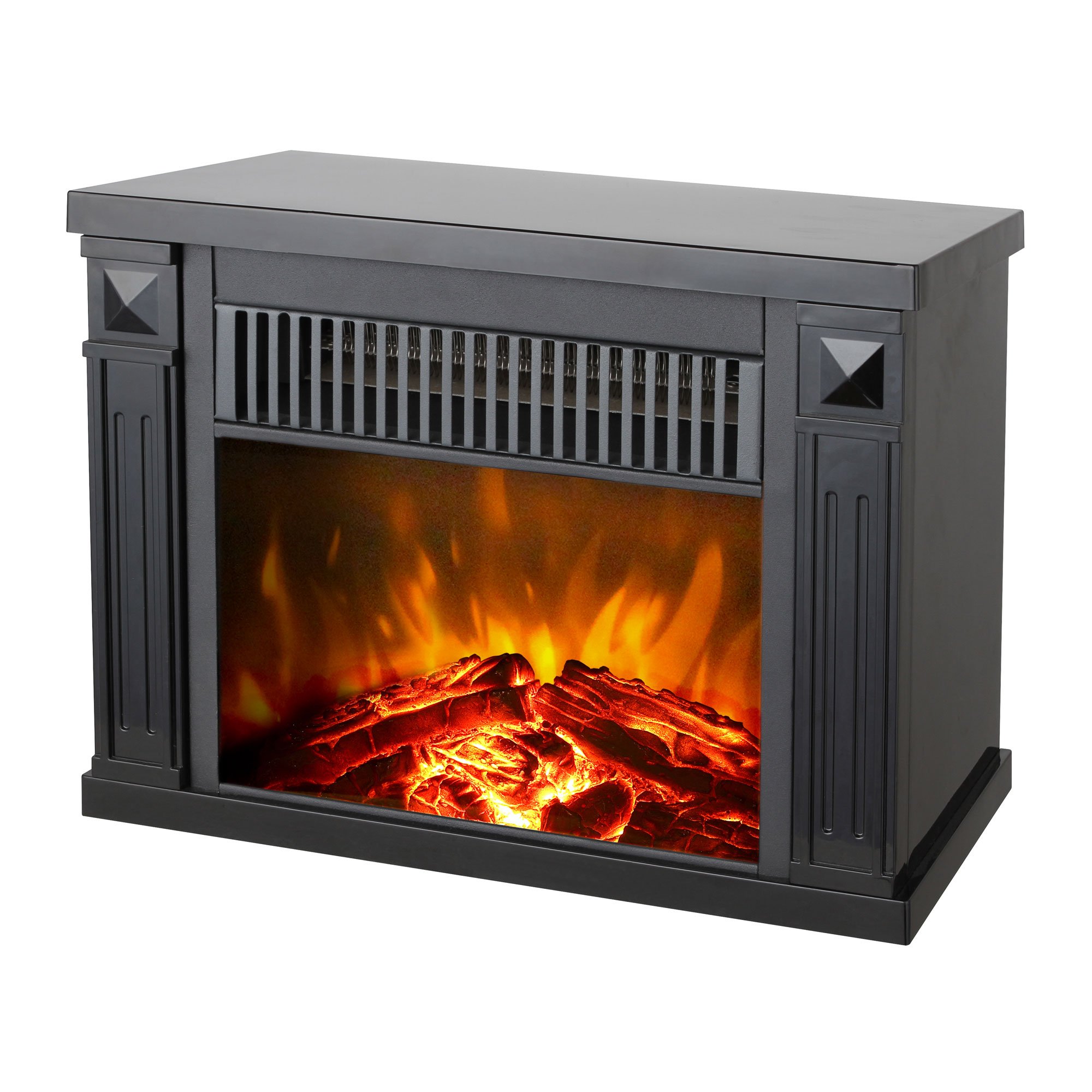 Konwin Small Electric Tabletop Artificial Faux Fireplace Space Heater
