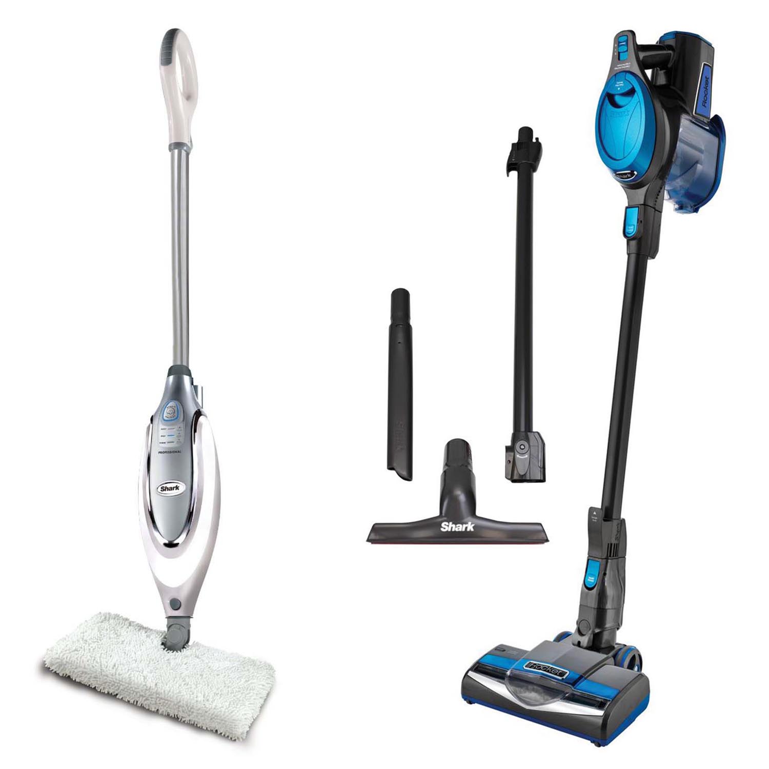 Shark Corded Steam Mop + Corded Rocket Ultralight Vacuum (Certified