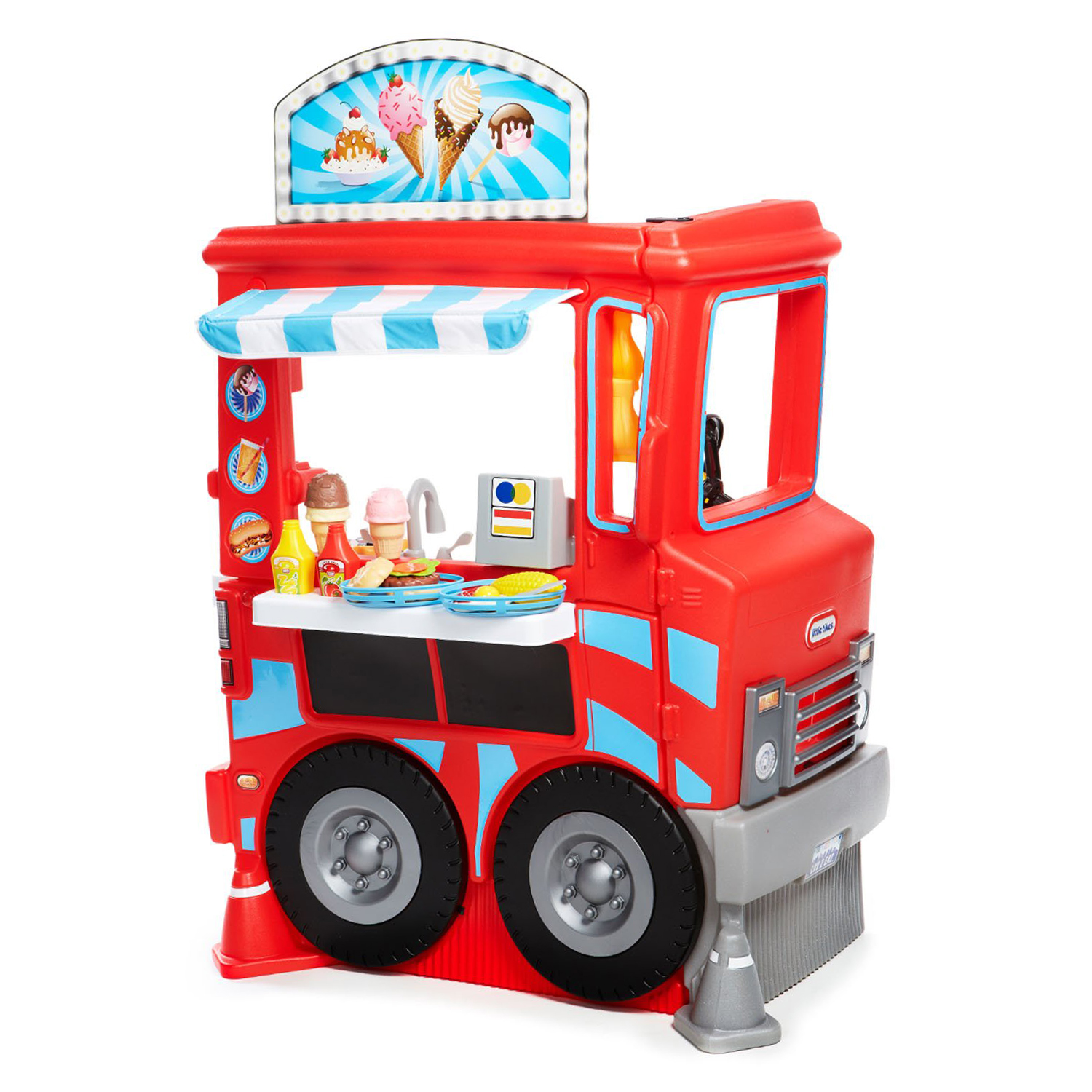 Little Tikes 2in1 Kids Pretend Play Pop Up Ice Cream and Food Truck
