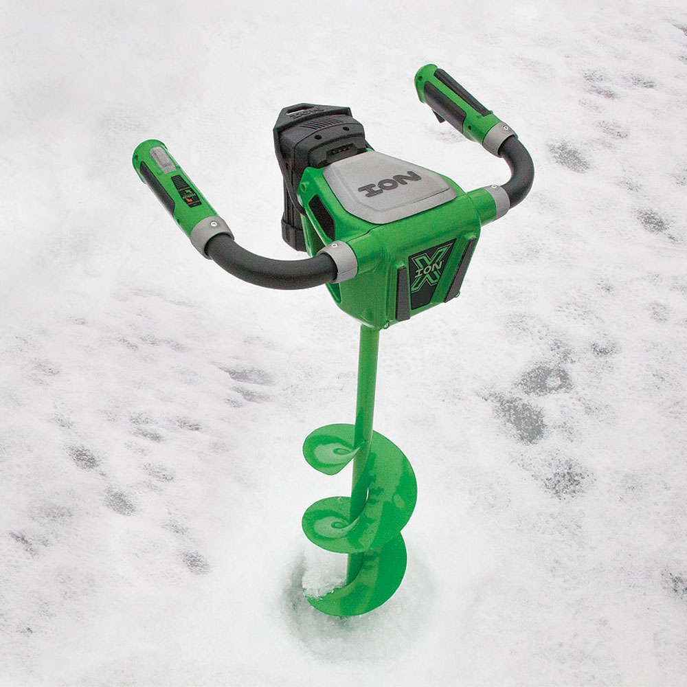ION X 29250 8 Inch Lithium Ion Electric Ice Fishing Auger with Reverse