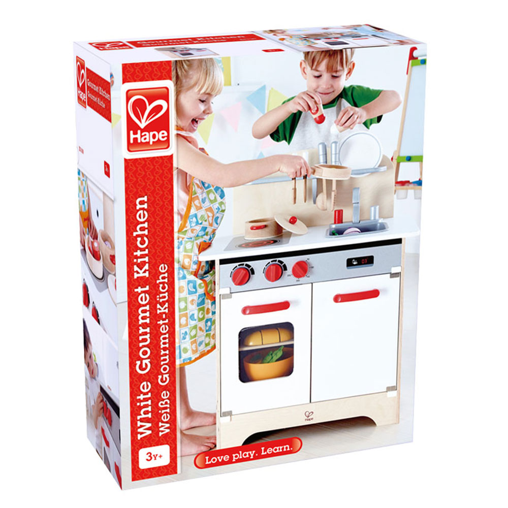 Hape Pretend White Gourmet Kitchen Wooden Children's Toy w ...
