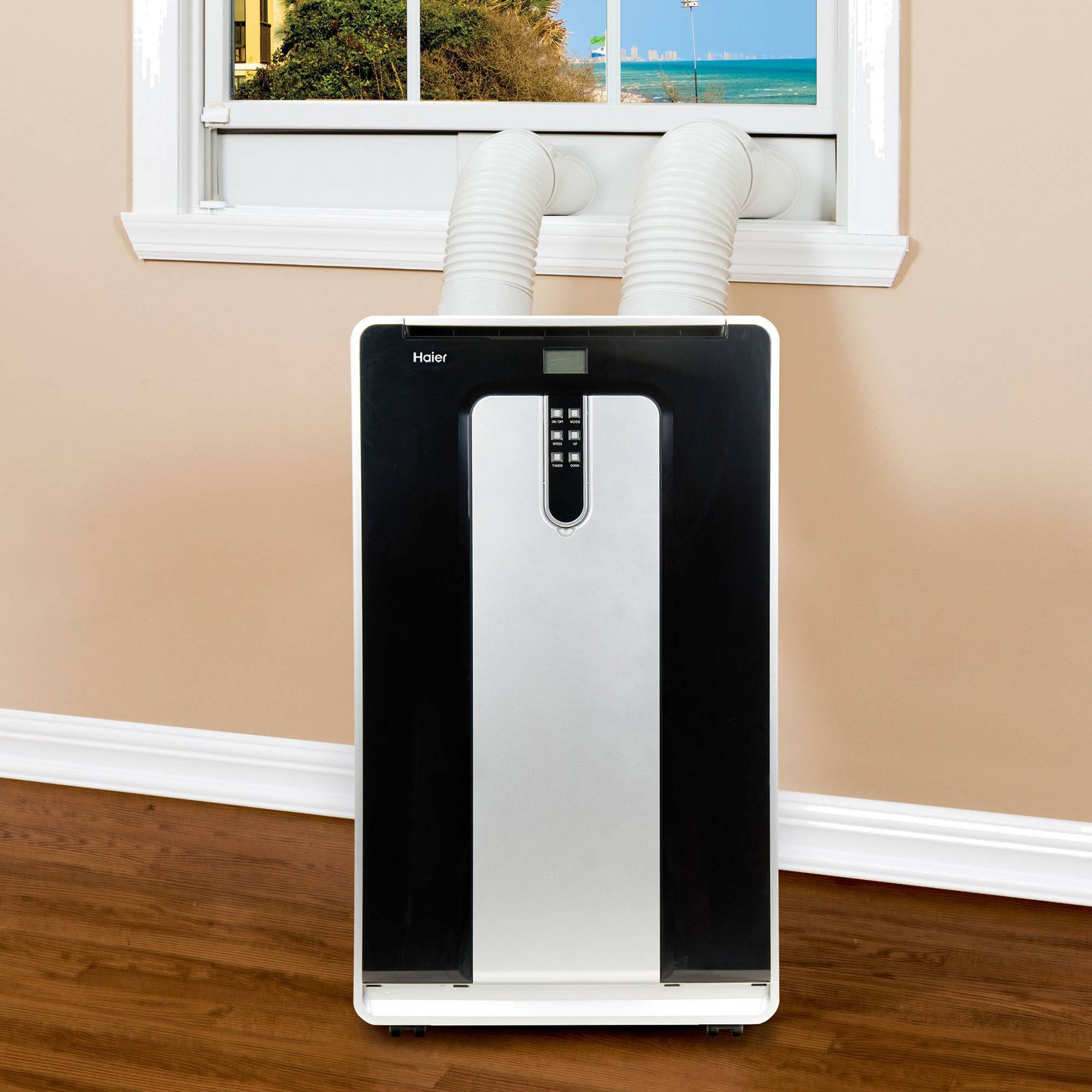 Haier 14,000 BTU 115V Cooling Fan Dual Hose Portable Air Conditioner