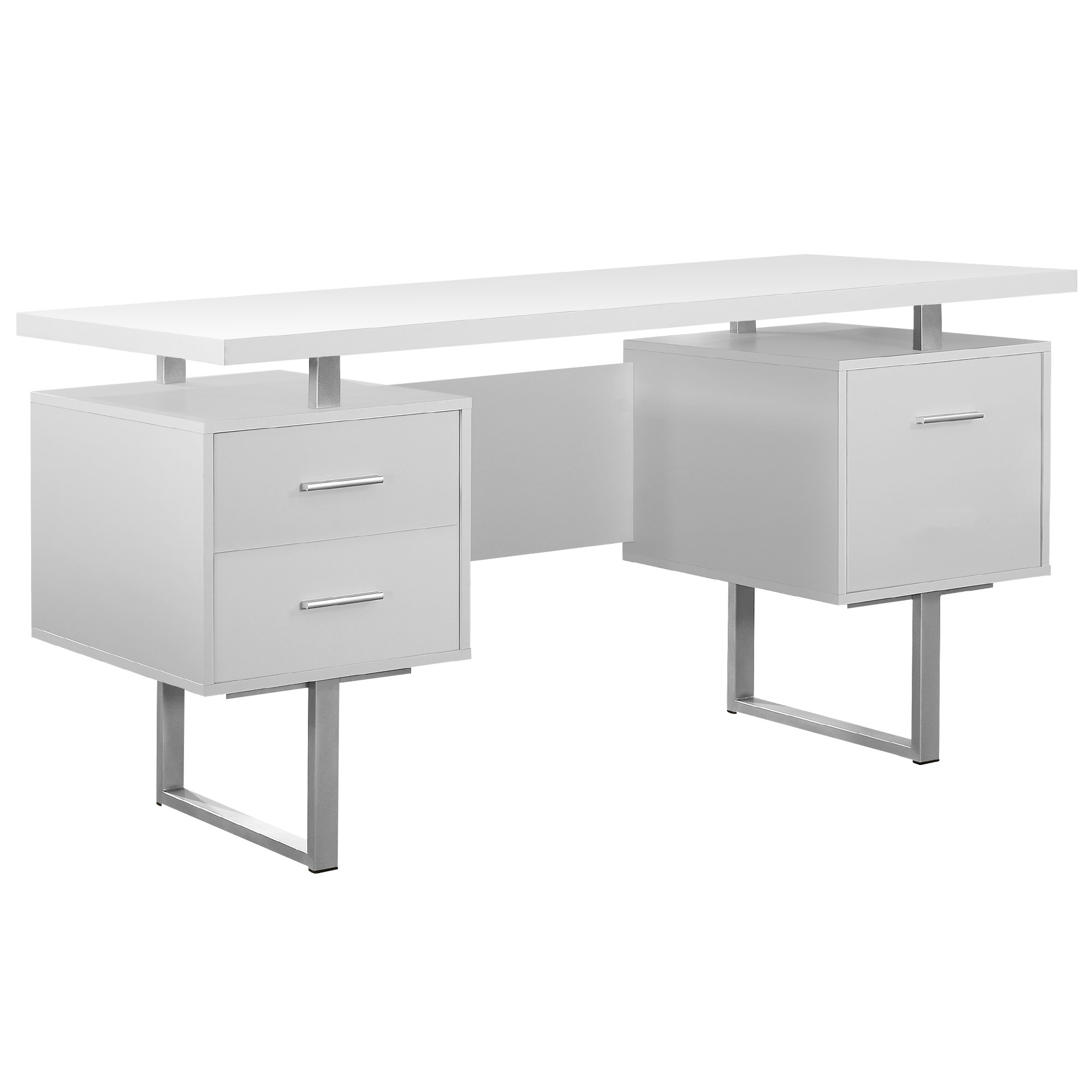 Monarch 60 Inch Modern Home Office Study Computer Desk W Filing