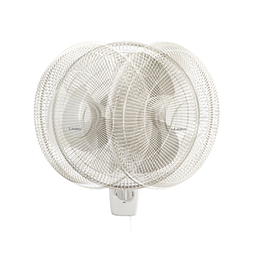 Lasko 16 Inch Oscillating 3 Speed 3 Blade Pull Cord Wall Mount Fan (2 Pack)