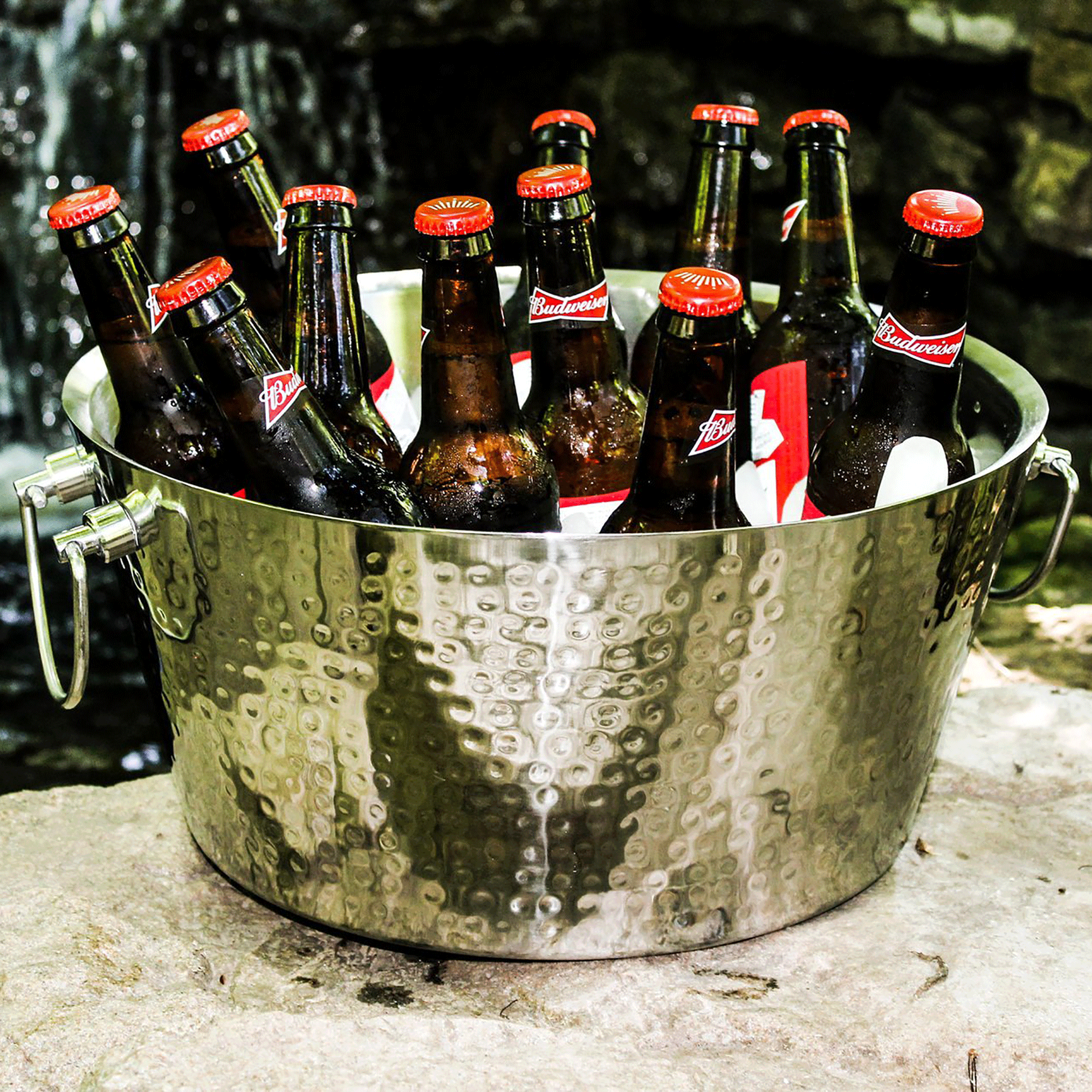 BREKX Anchored Double Walled Hammered Stainless Steel Ice Beverage