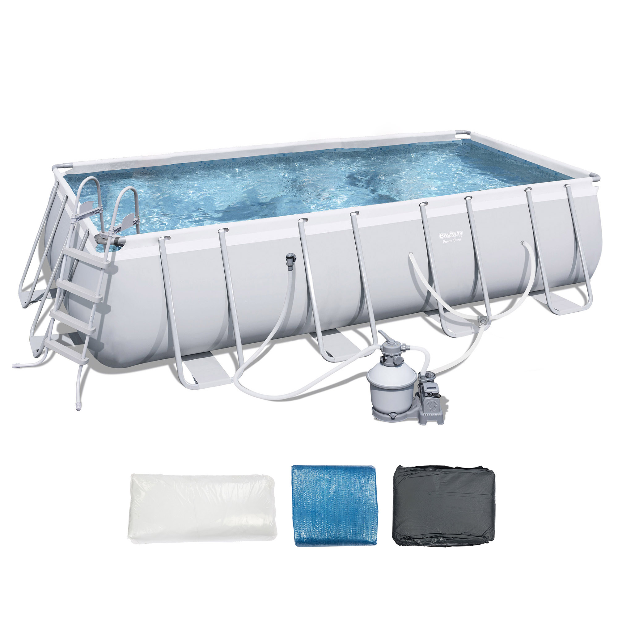 Bestway Power Steel Rectangular Swimming Pool 732mx366mx132m