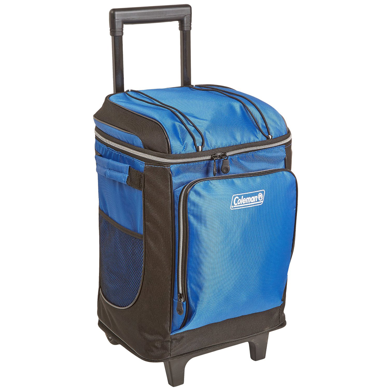 Coleman 42 Can Wheeled Soft Cooler with Telescoping Handle, Blue