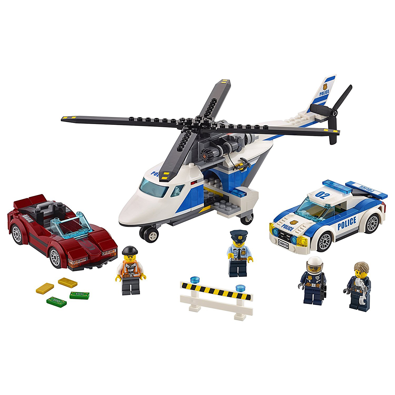 LEGO City Police HighSpeed Chase Cars Helicopter Kid's Building Set