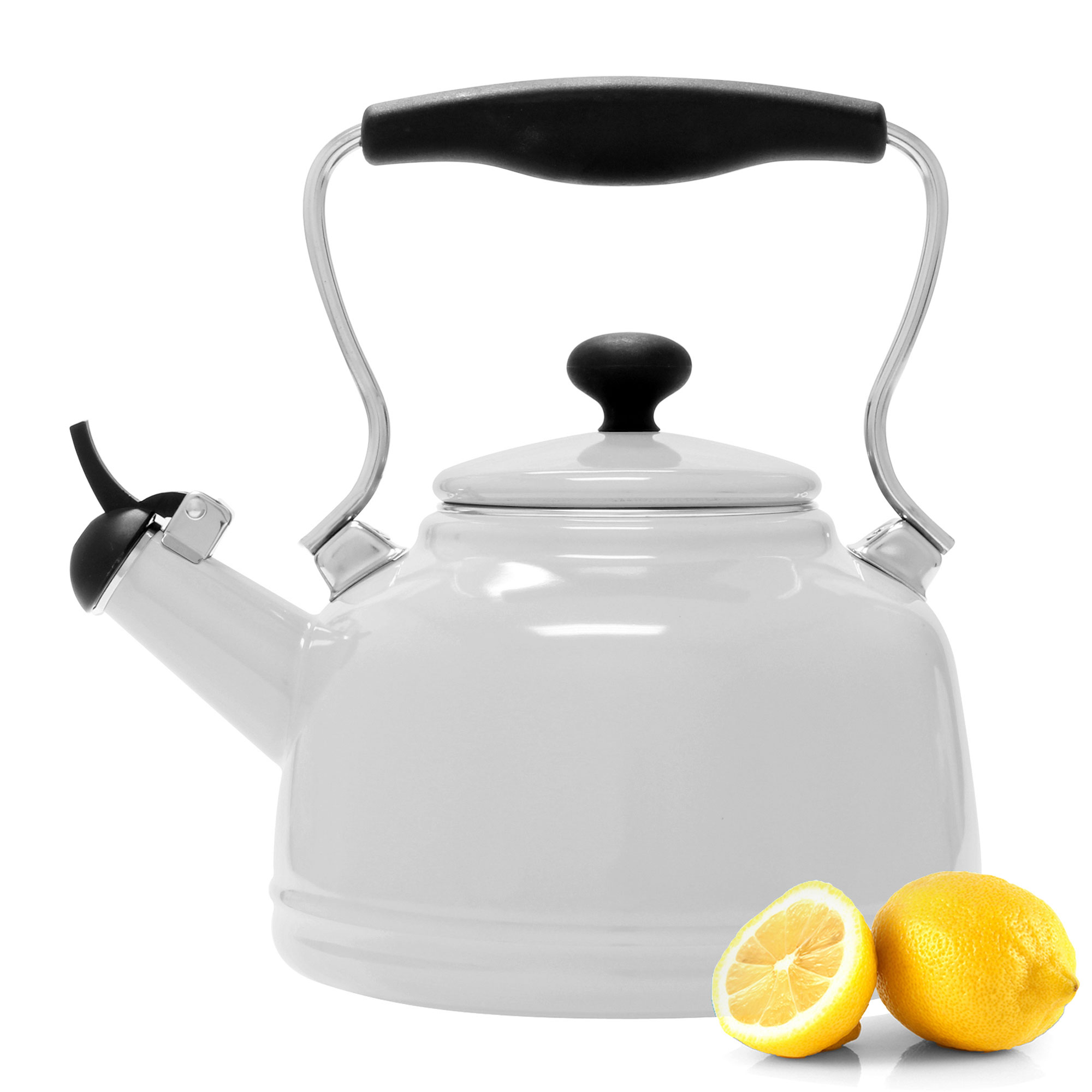 Chantal 1.7 Quart Durable Enamel on Steel Vintage Stovetop Tea Kettle
