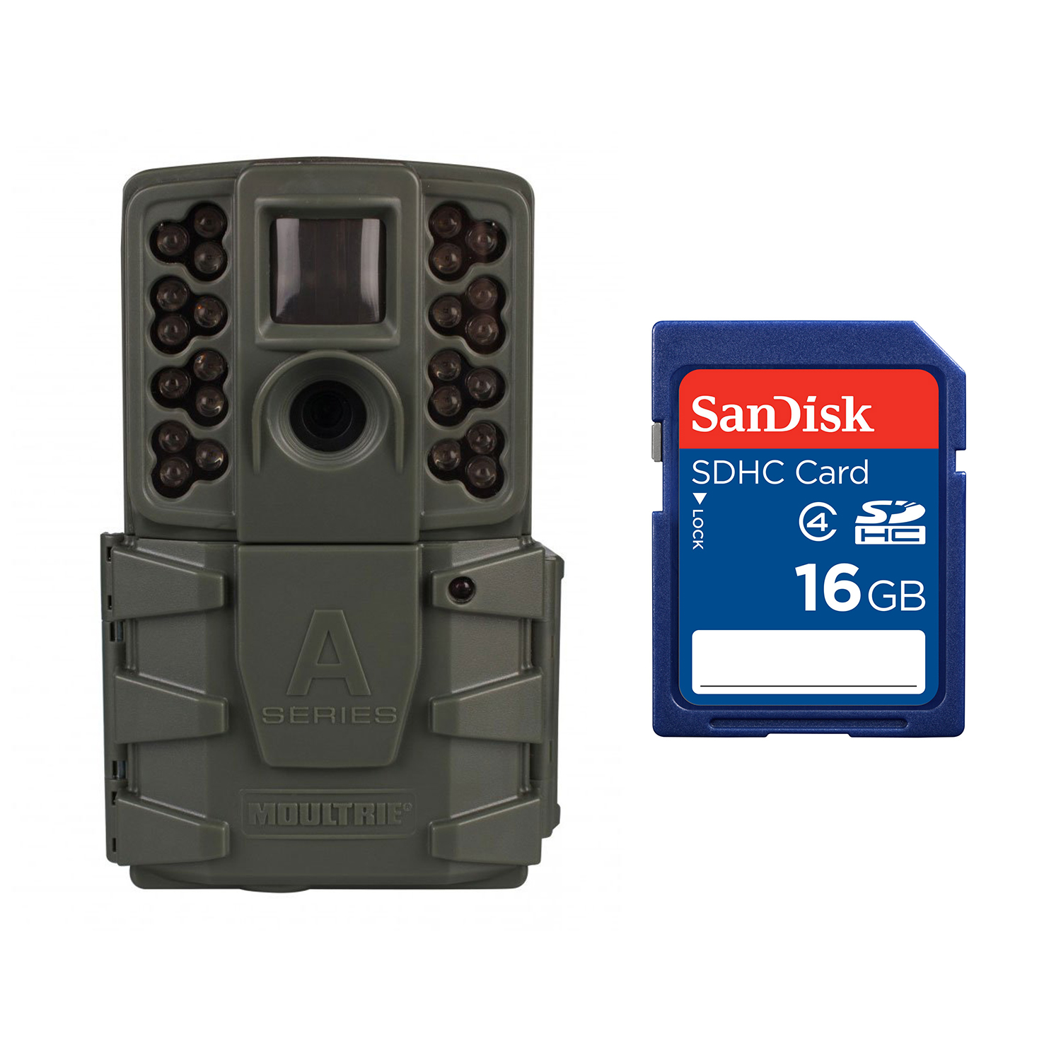 Moultrie A25i 12MP No Glow Infrared Game Trail Camera + 16GB SD Memory