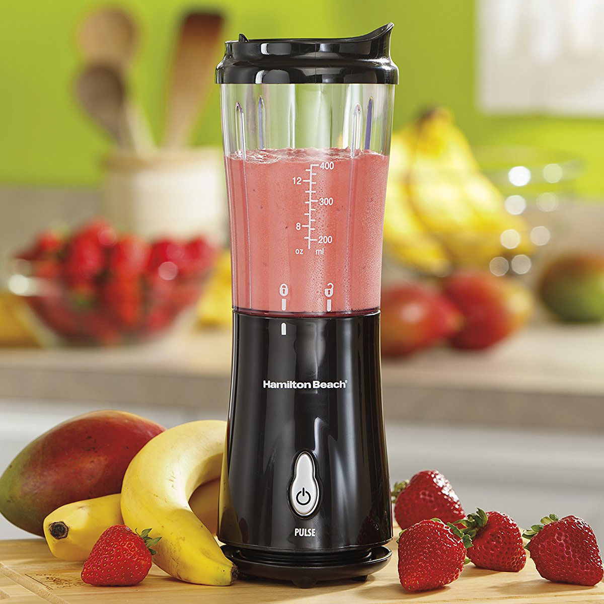 Hamilton Beach 51101BA Single Serve Smoothie Blender w/ Travel Cup & Lid, Black 689738557736 eBay