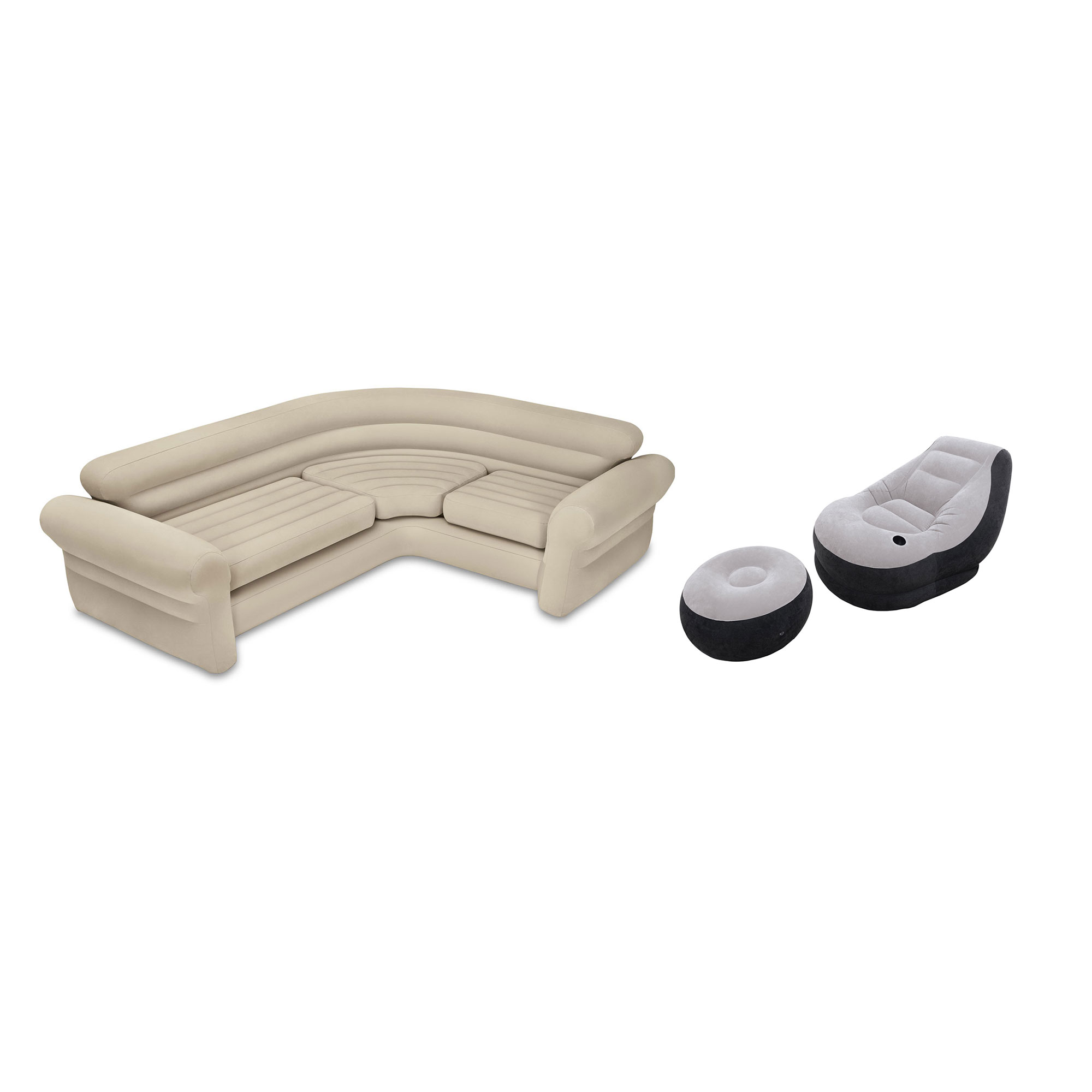 Intex Inflatable Corner Living Room Neutral Sectional Sofa