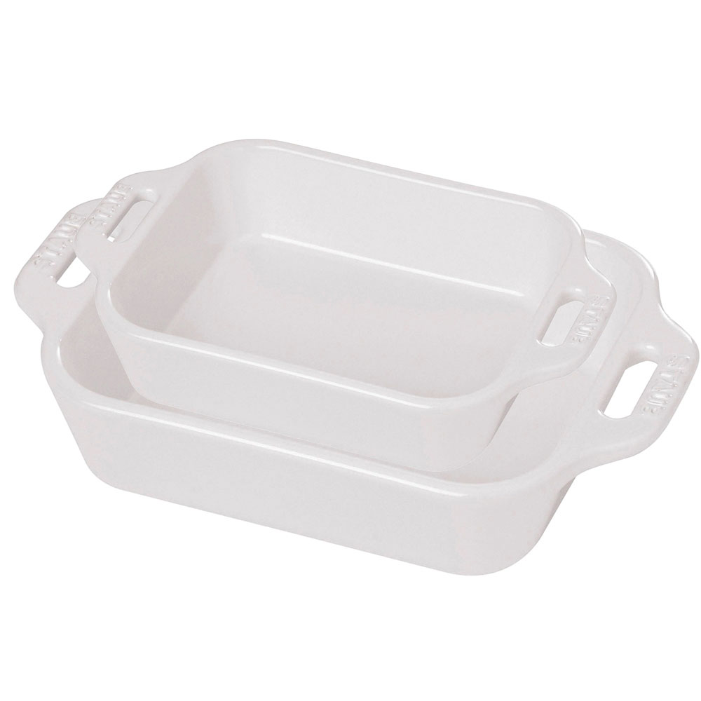 Staub Durable Ceramic 2 Piece Nested Rectangular Baking Serving Dish