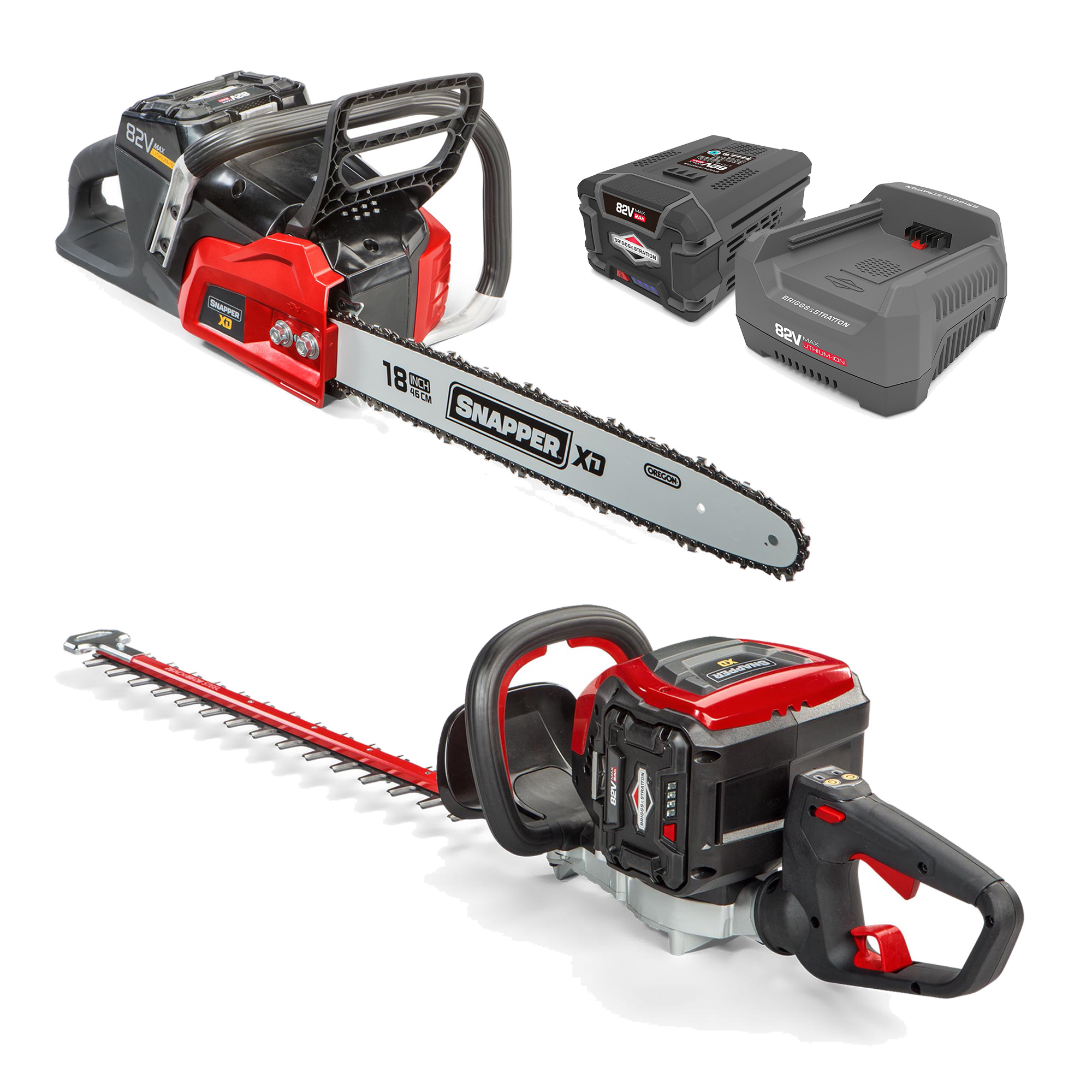 Snapper XD 82 Volt Chainsaw and Hedge Trimmer Wood Bundle with Battery