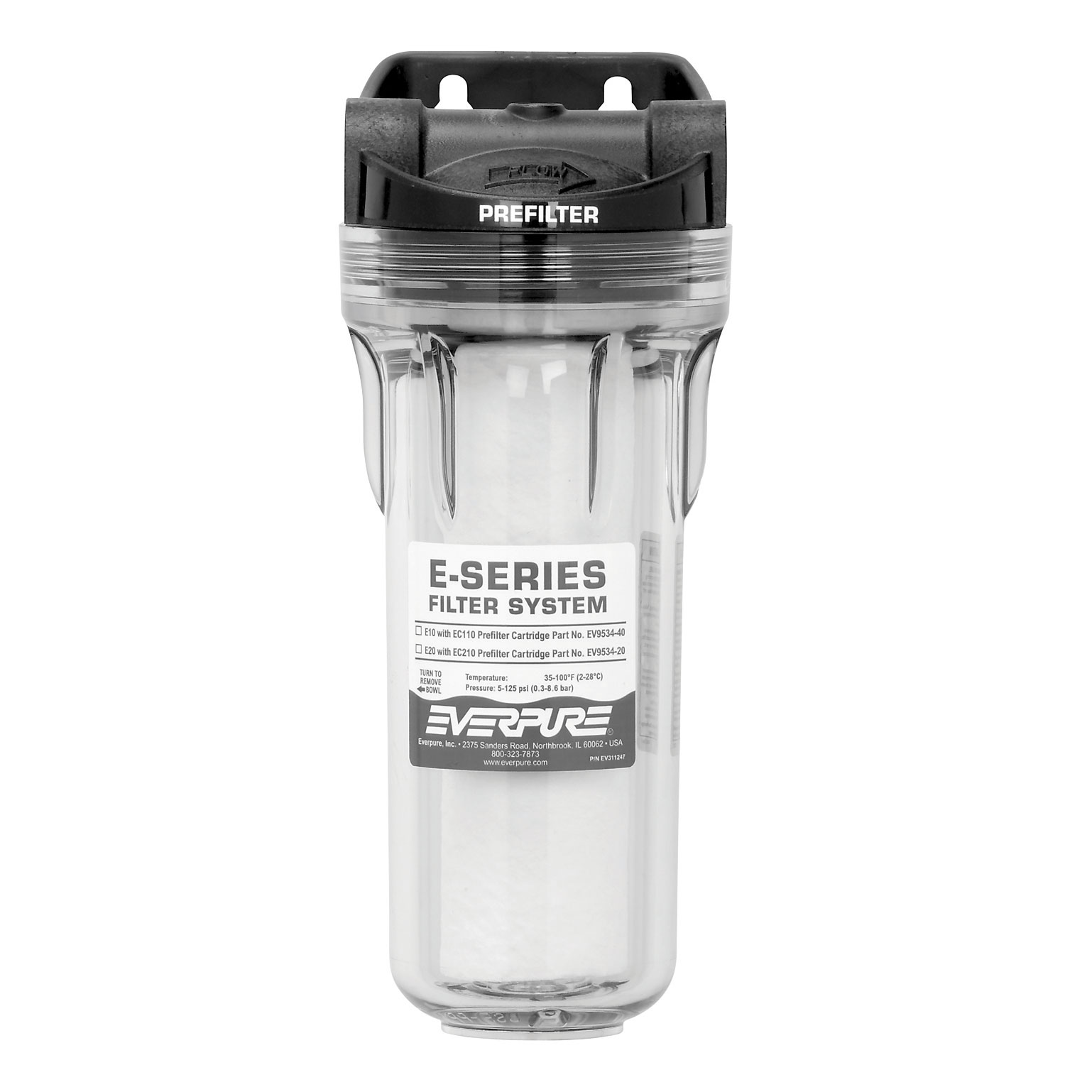 Everpure EV979580 E Series E10 10 Inch Bowl Coarse Water Prefilter