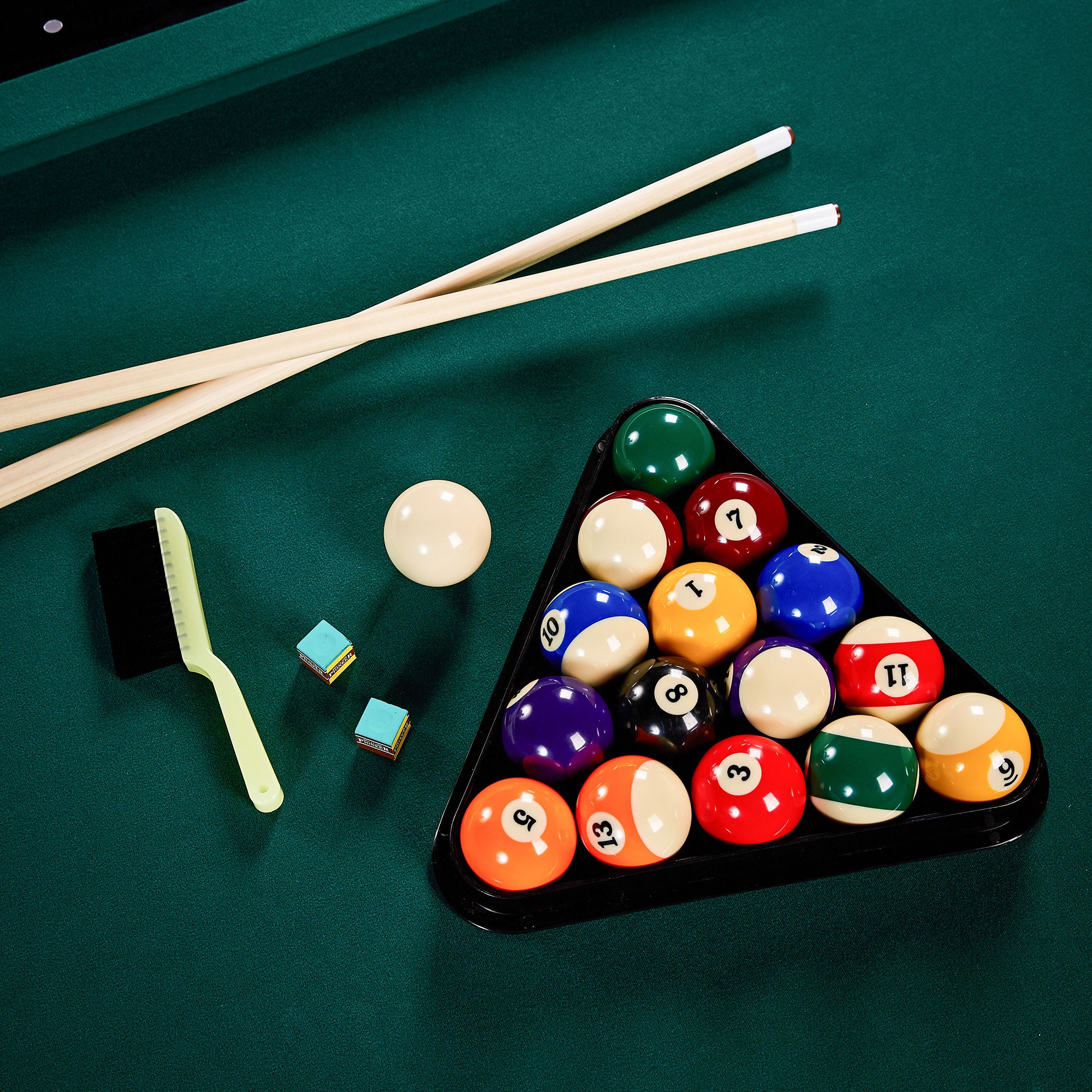 Lancaster 90 Inch Game Room Billiards Green Felt Pool Table with Balls