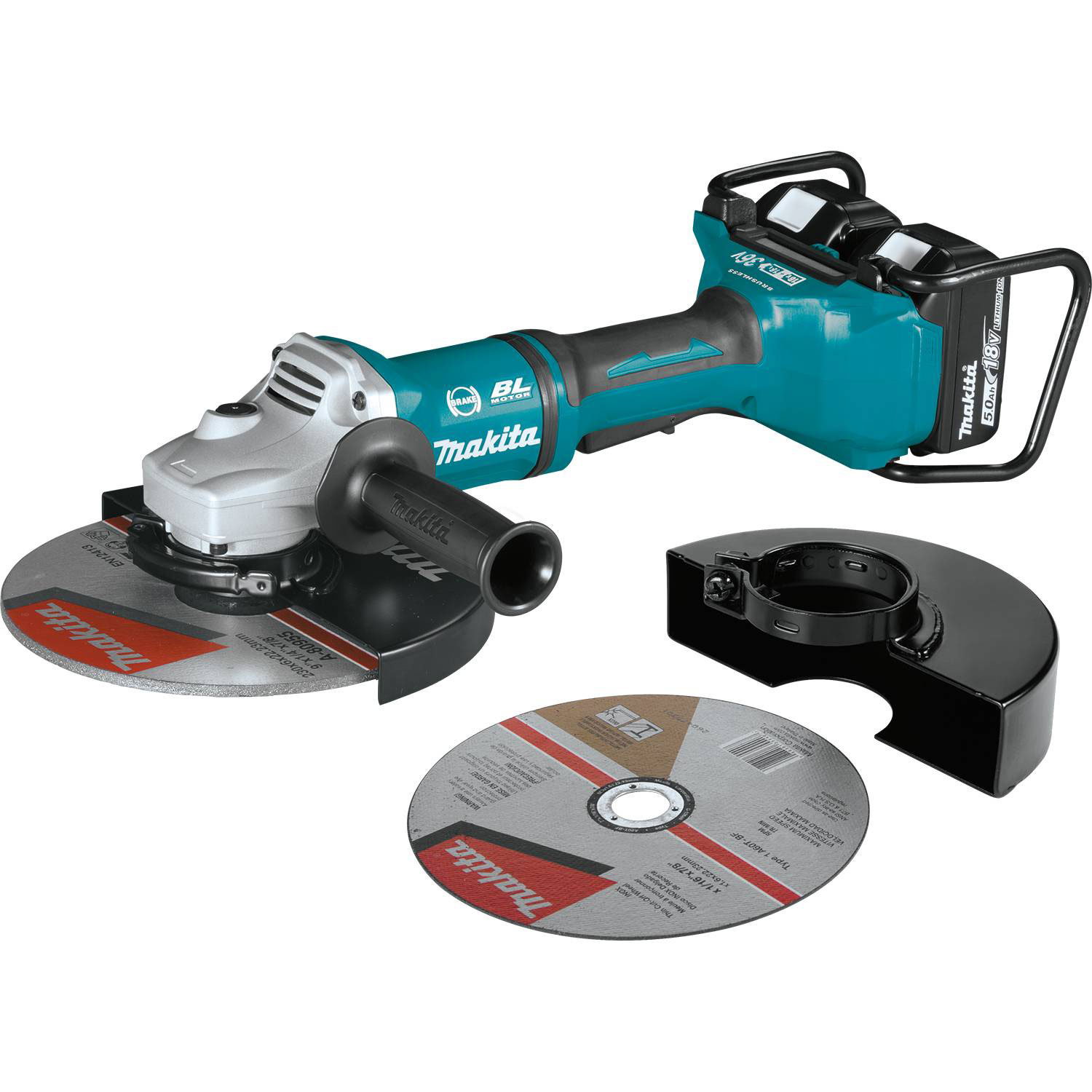Makita 18V 5.0Ah X2 LXT Lithium Ion Brushless Cordless 9 Inch Angle