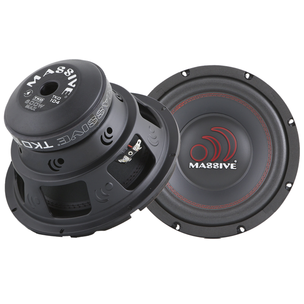 Massive Audio Pro Car Sound TKO104 10 Inch Dual 4 Ohm 600 Watt