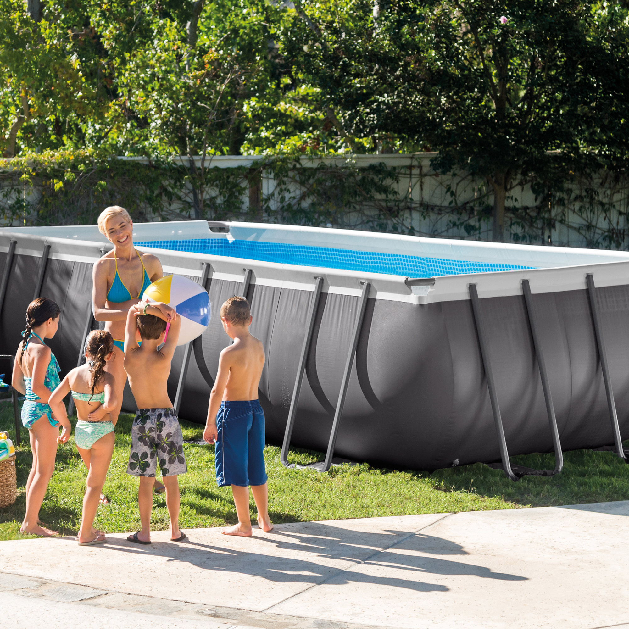 rectangular swimming pools with pump