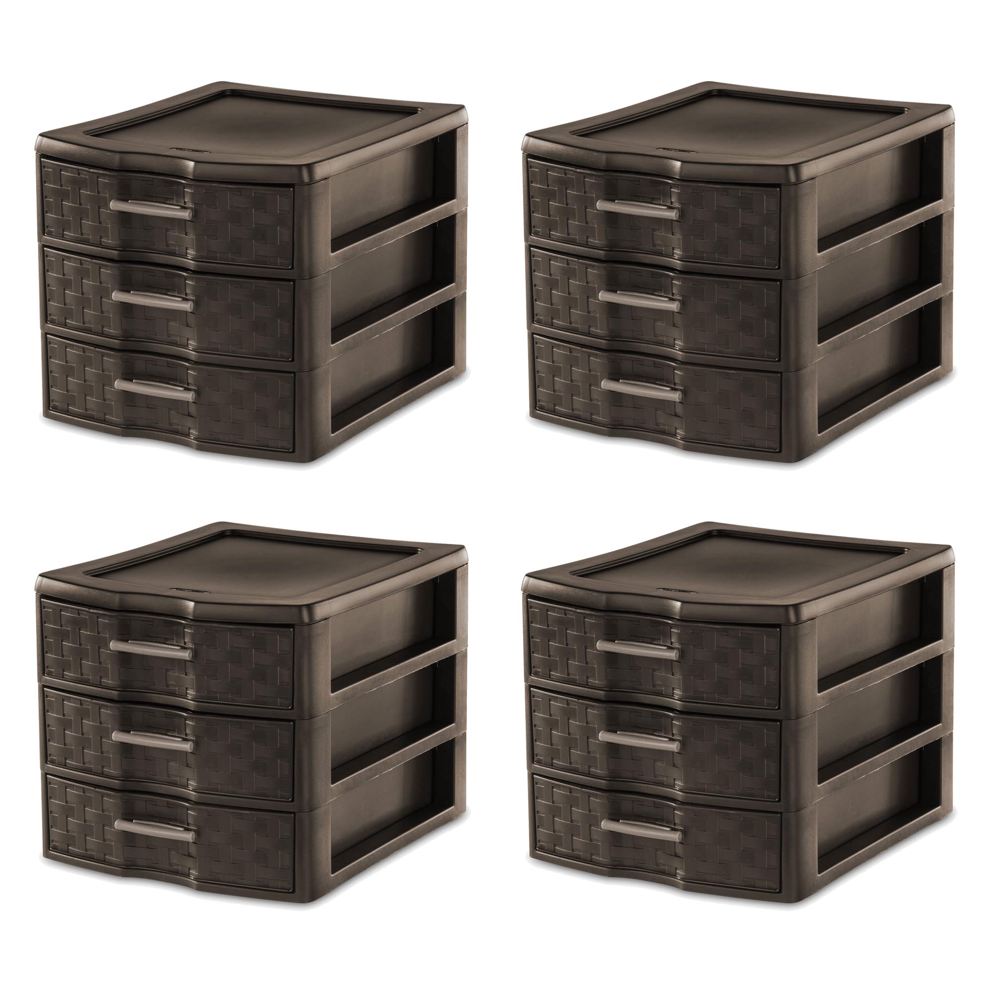 Sterilite Medium Weave Craft Office Supplies 3 Drawer Storage