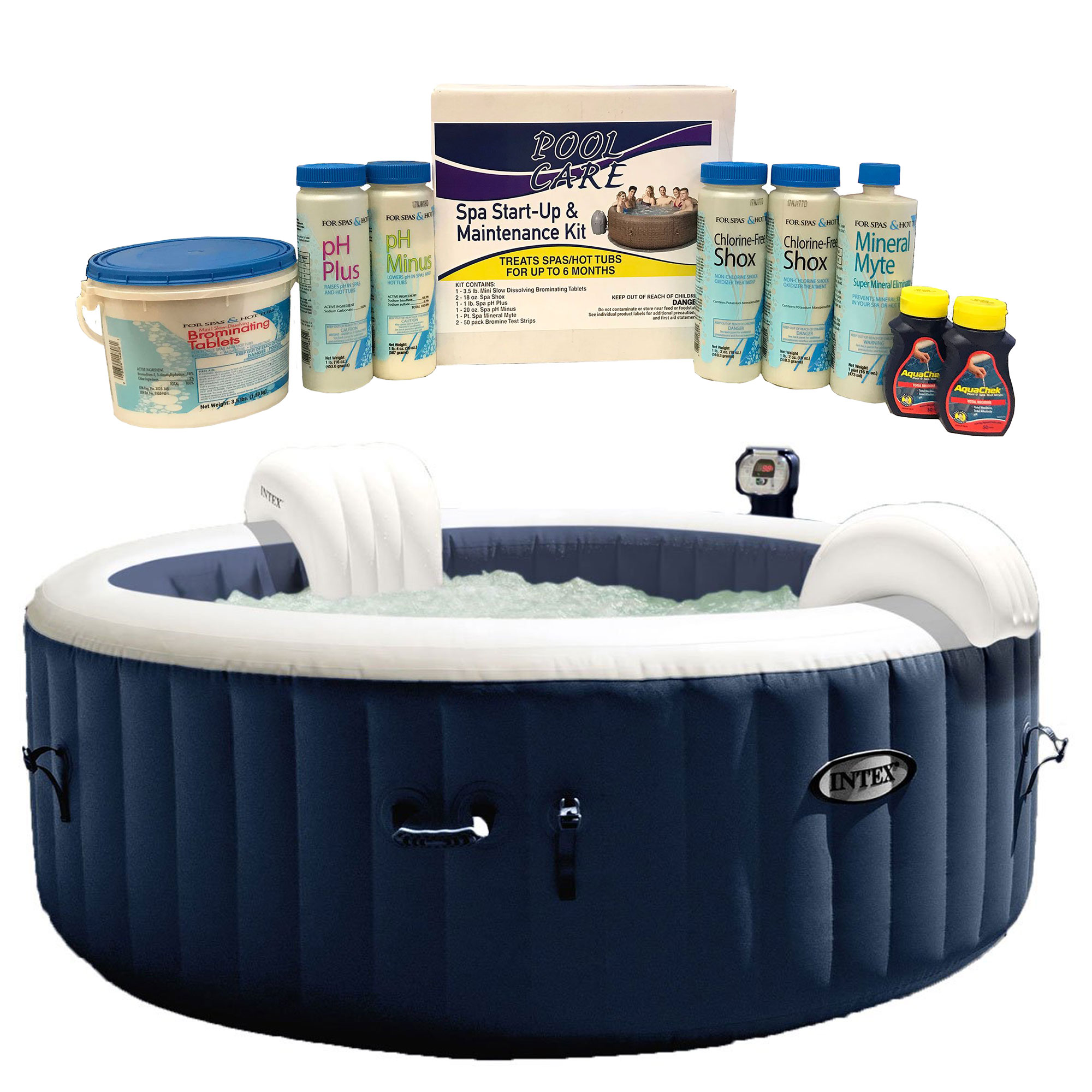 Intex Pure Spa 6 Person Inflatable Hot Tub & Qualco Home 6 Month Chemical Kit 78257319961 eBay