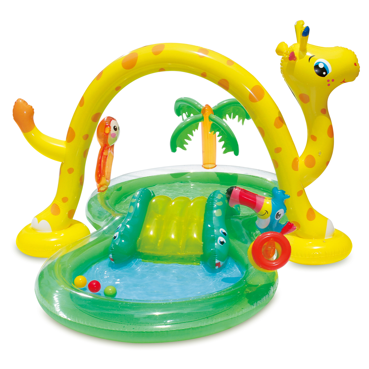 Summer Waves Inflatable Jungle Animal Kiddie Swimming Pool Play Center