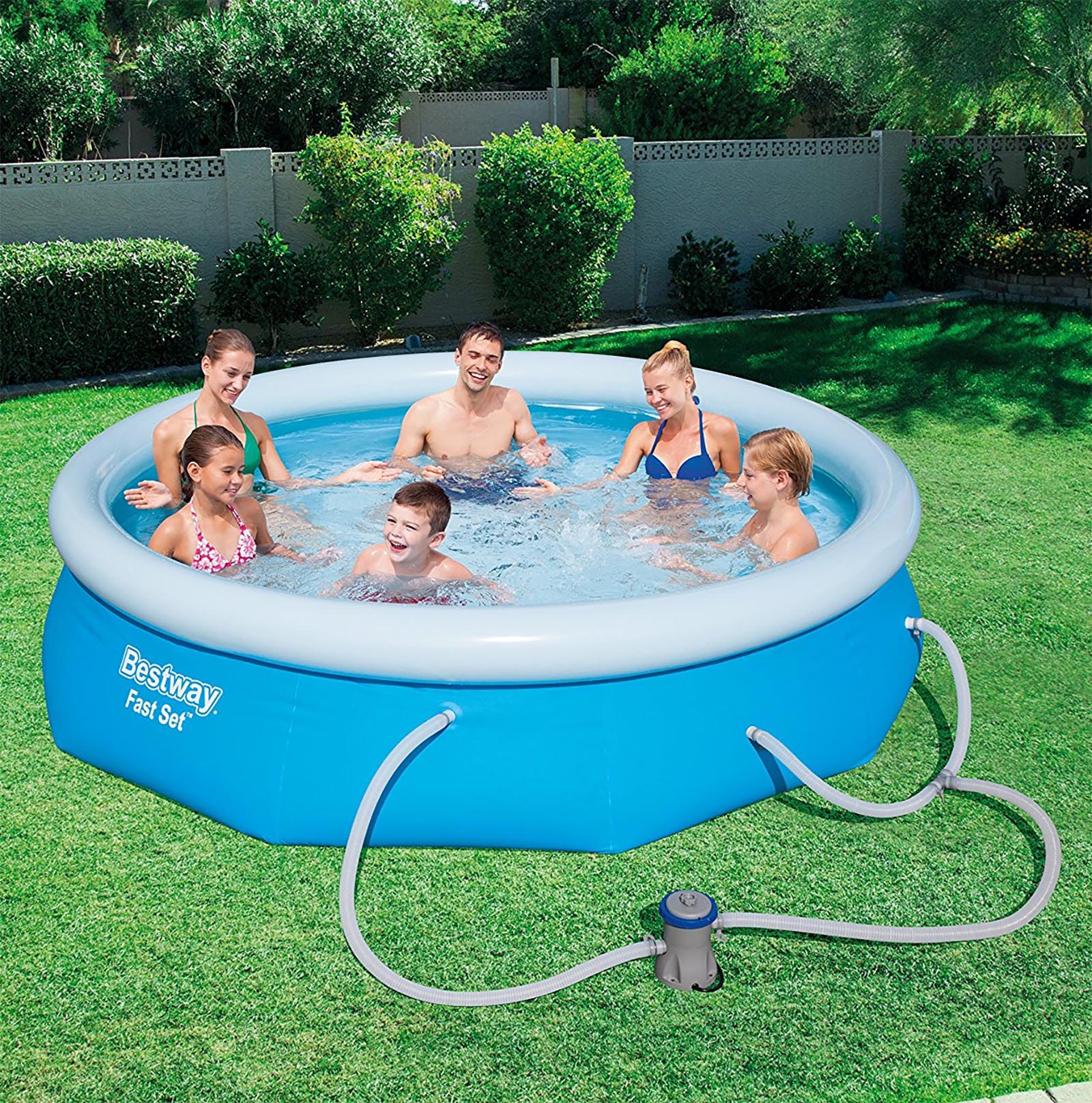 above ground pool with inflatable ring