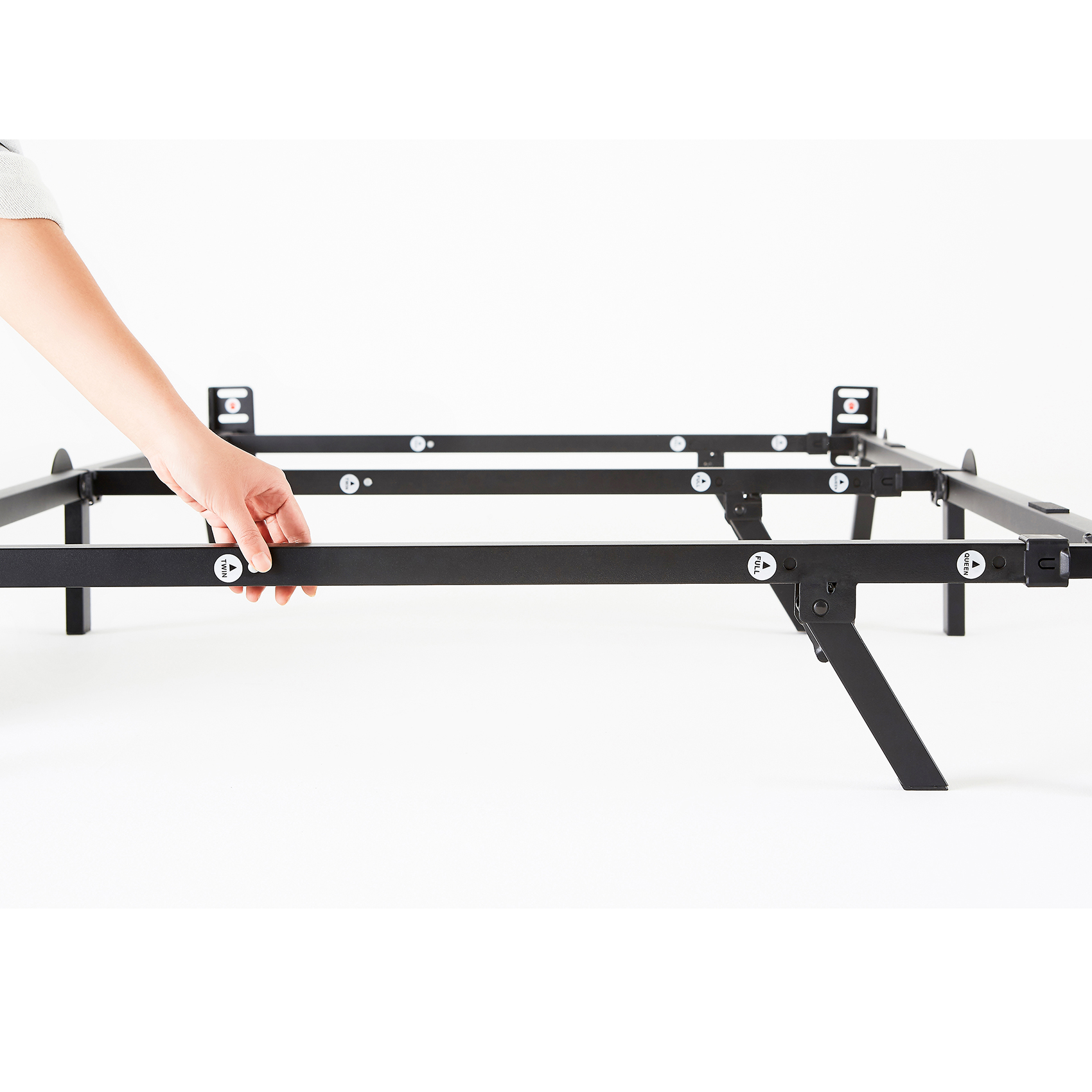 intelliBASE Low Profile Adjustable Twin Full Queen Box Spring Metal Bed